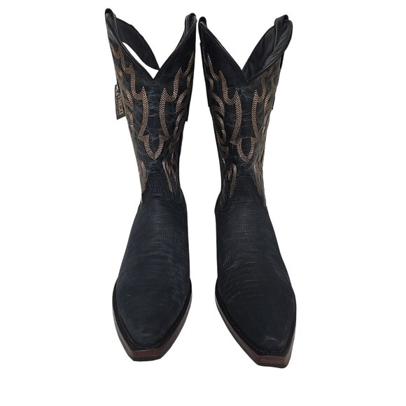 Dingo Men's DI 107 The Duke Snip Leather Pull On Western Boot Navy Size 11.5D - Picture 5 of 6